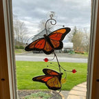 Stained Monarch Butterfly Window Decor