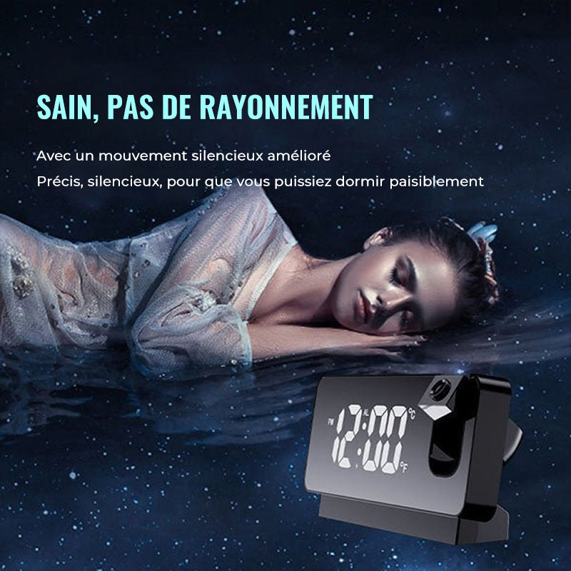 Digital Projection Alarm Clock for Wall or Ceiling Display
