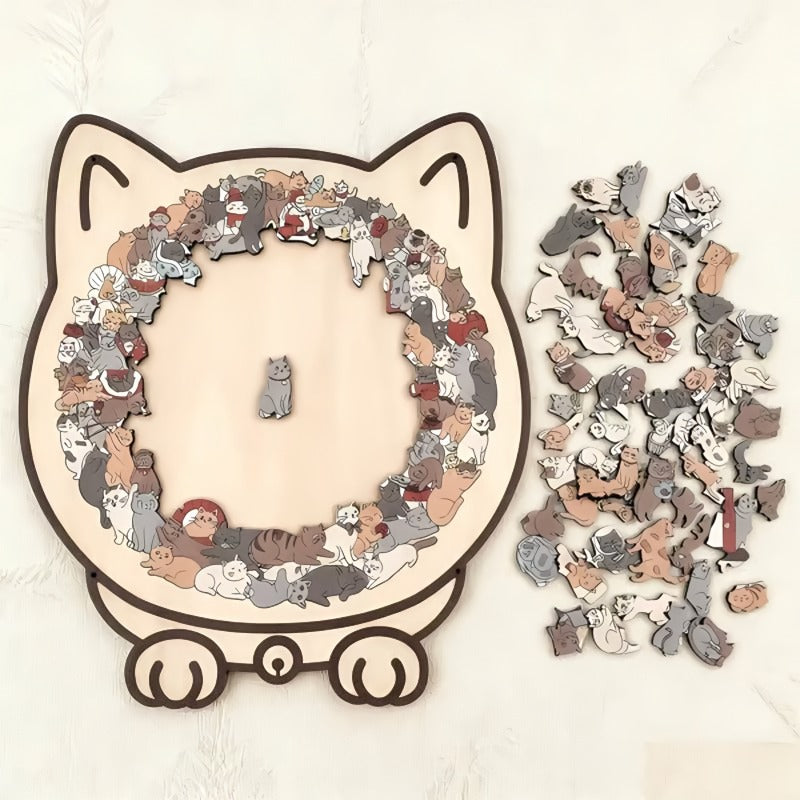 135-Piece Wooden Cat Puzzle