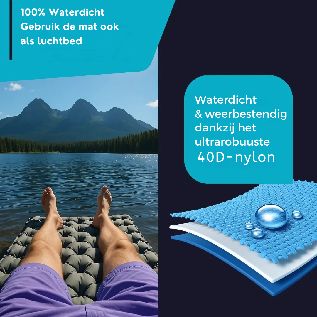 AirLite Self-Inflating Sleeping Mat – Lightweight, Compact & 10 cm Thick Comfort