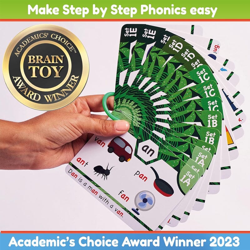 Phonics Flashcards - Learning to read in 20 steps - Digraphs CVC mixtures long vowel sounds