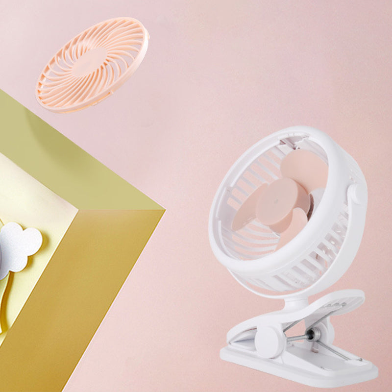 Portable Clamp Fan with 360° Rotation – USB & Rechargeable Battery