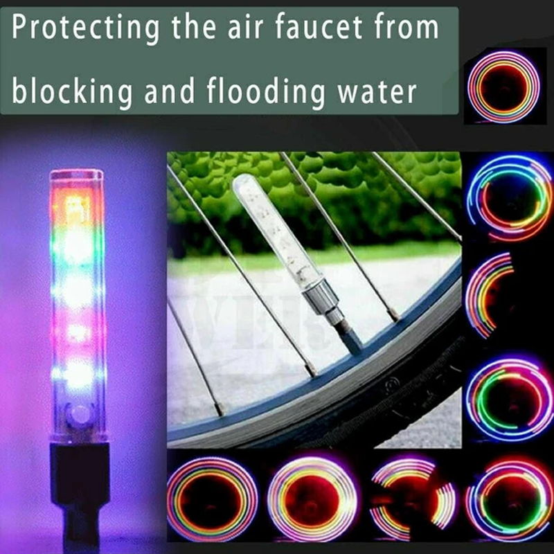 Bicycle tire flashing light