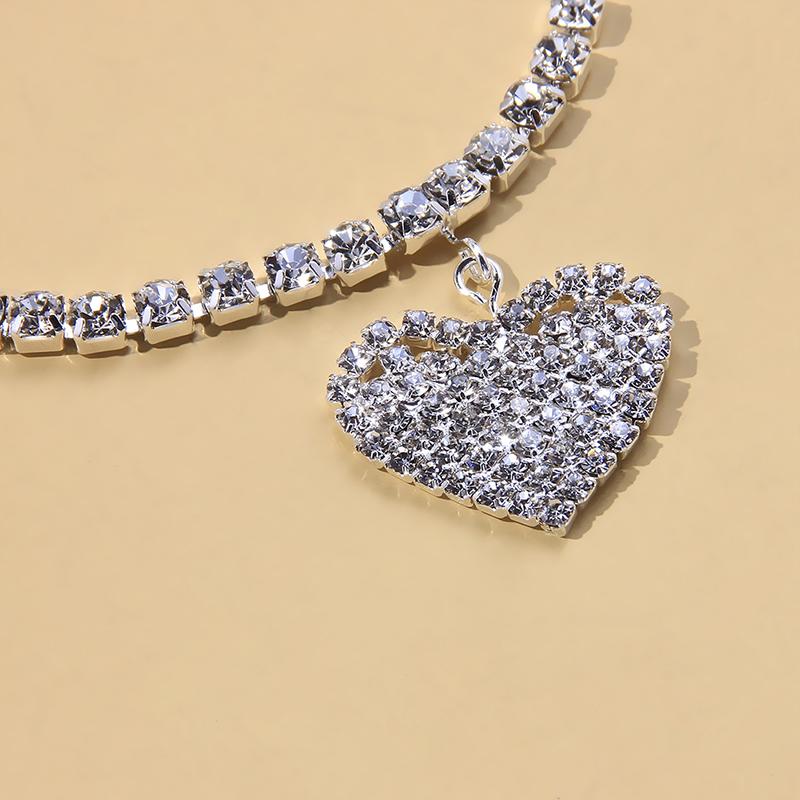 Fashion Heart Rhinestone Anklet