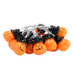 Glowing pumpkin garland Halloween with witch hats