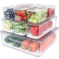 Stackable Fridge Organiser Set – 10 Clear Storage Boxes for Freshness & Kitchen Order