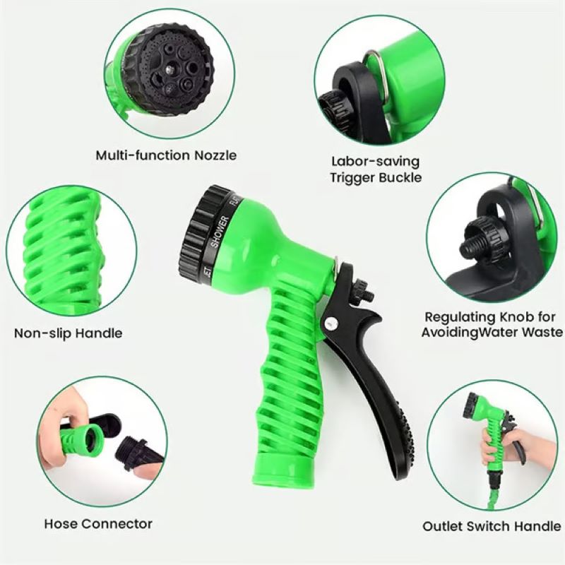 Magic hose with 7 spray gun functions