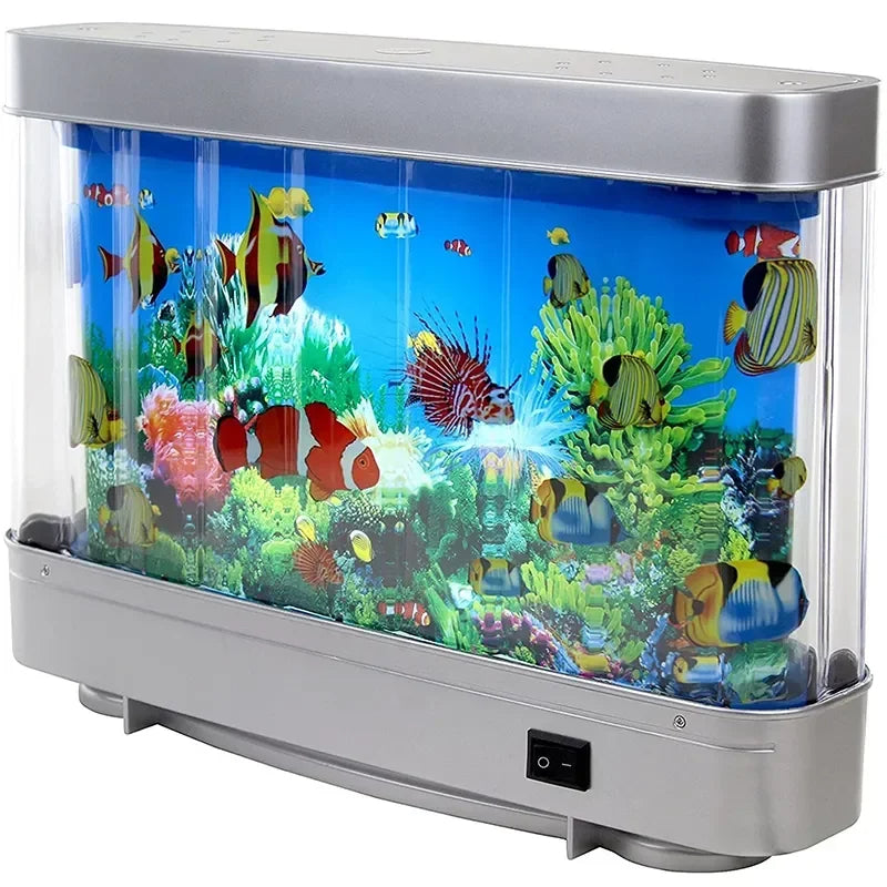 Virtual Ocean Desk Fish Tank with LED Night Light