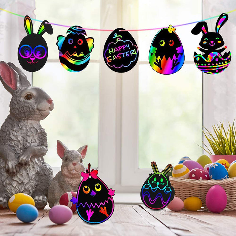 Magical scratch card set with rainbow colors