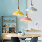 Vintage pastel pendant lamp - Metallic elegance - Soft ambiance