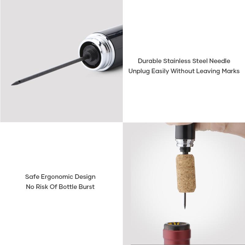 2-in-1 Air Pressure Pump Wine Bottle Opener with Foil Cutter
