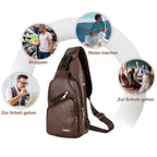 Shoulder bag Crossbody bag for men with USB charging port