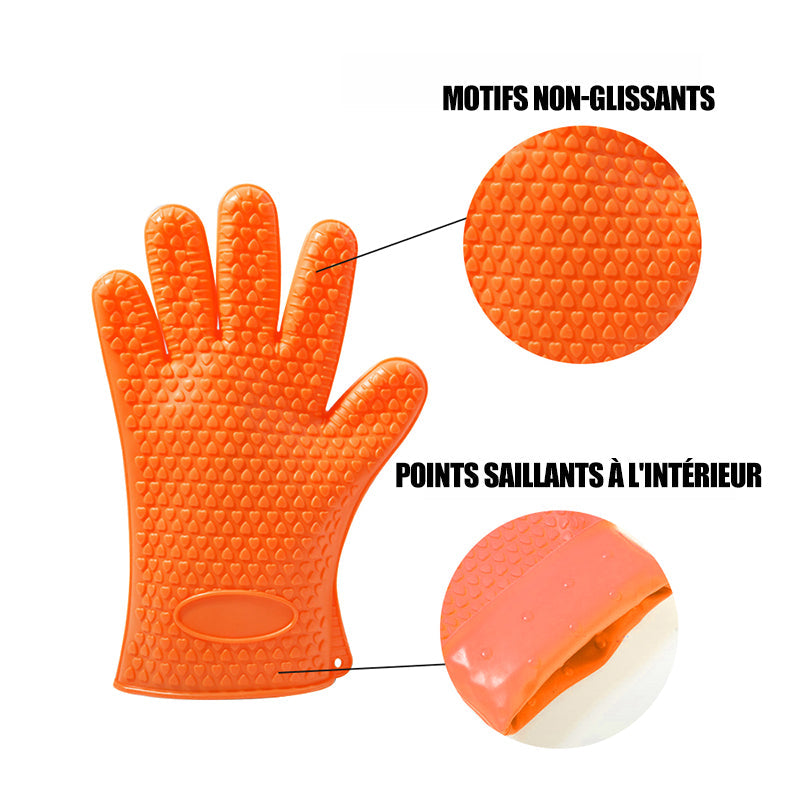 Silicone grips with heat resistance