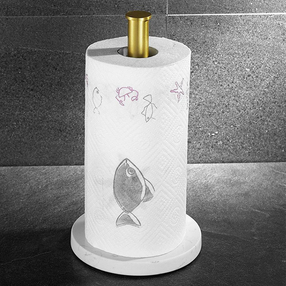 Marble paper towel holder – gold details for exceptional style