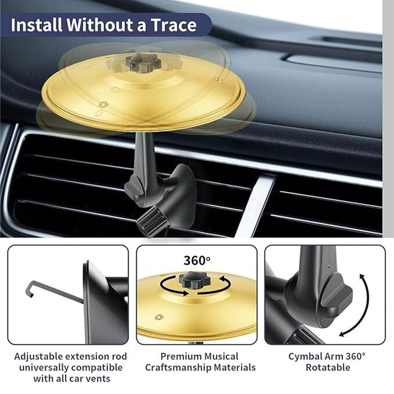 Car air vent decoration – mini drum cymbals