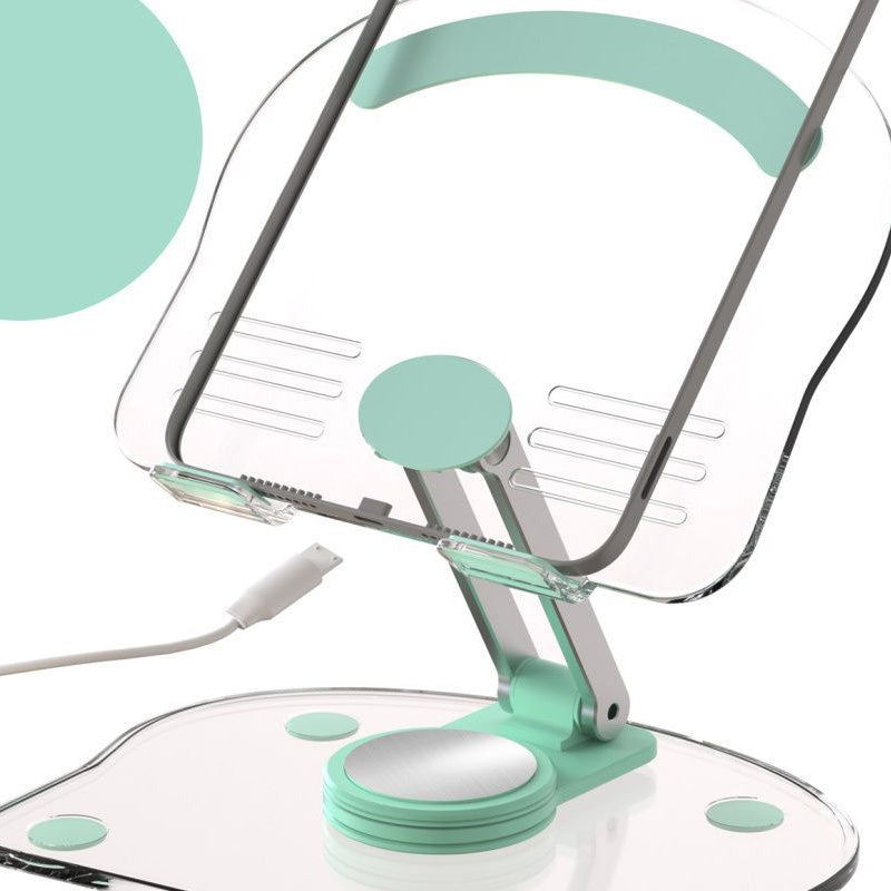 Folding transparent acrylic tablet stand