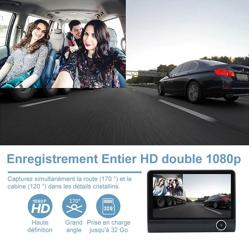 Tachograph with 3 HD lenses