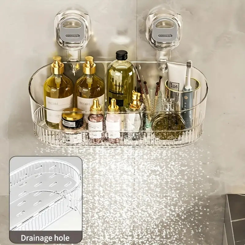 No-Drill Bathroom Suction Cup Storage Box