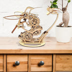 Wood kinetic hummingbird sculpture