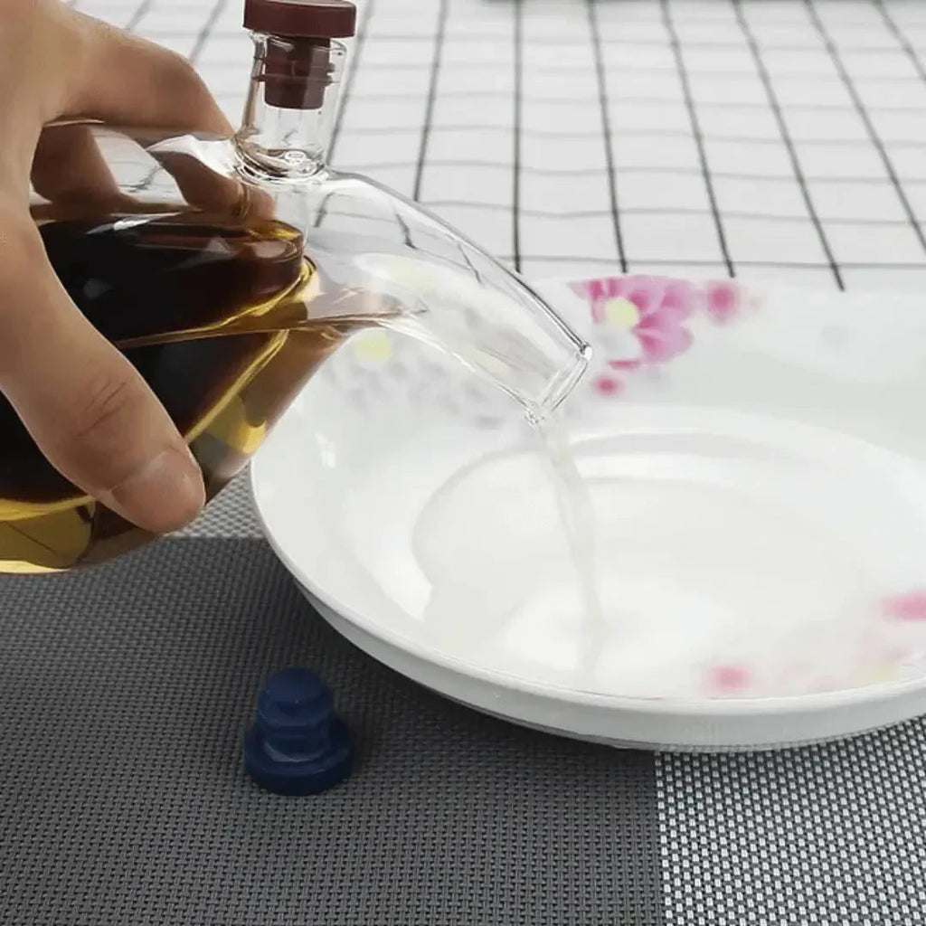 Oil & Vinegar Dispenser – Double Glass Bottle for Stylish Serving & Storing