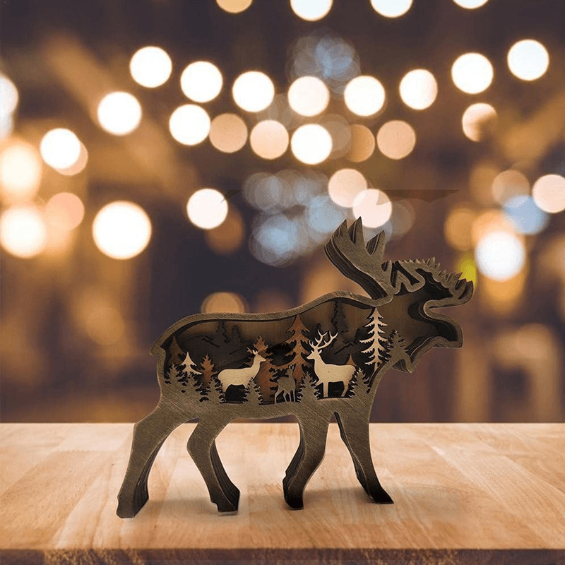 3D Creative Wood Animal Carving Craft Gift