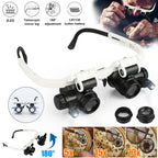 Headband Head Enlarger 8 Lenses LED Light Jeweler Glasses