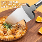 Stainless Steel Pizza Cutter with Grip and Food Lifter