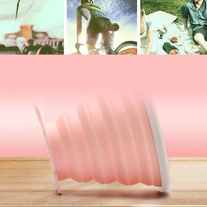 Silicone foldable water glasses with lid