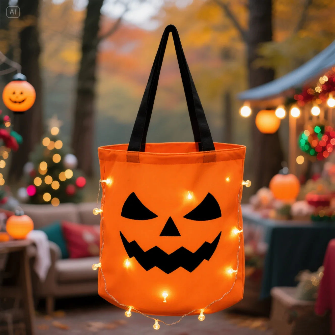 Halloween Treat Bag LED Pumpkin Candy Bucket