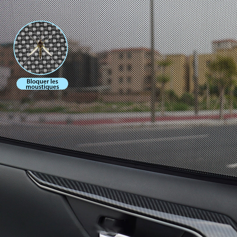 Magnetic holder for car window shade dispenser