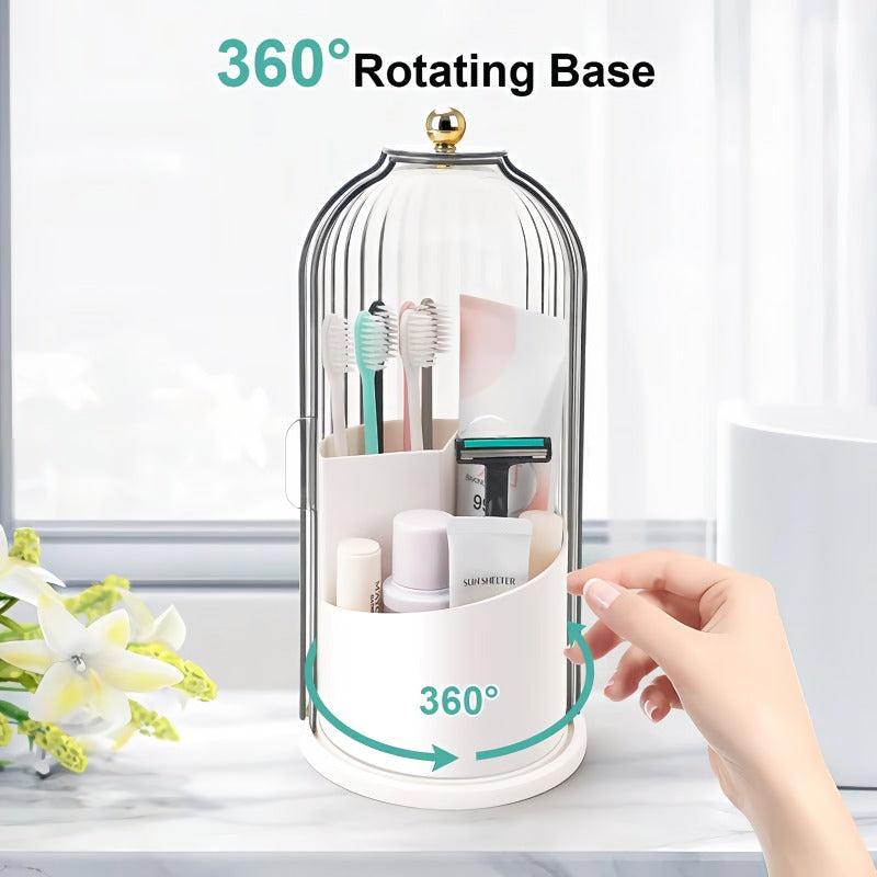 Sliding cover toothbrush storage box