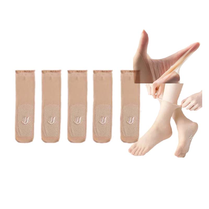Invisible, non-slip crystal silk socks for spring and summer