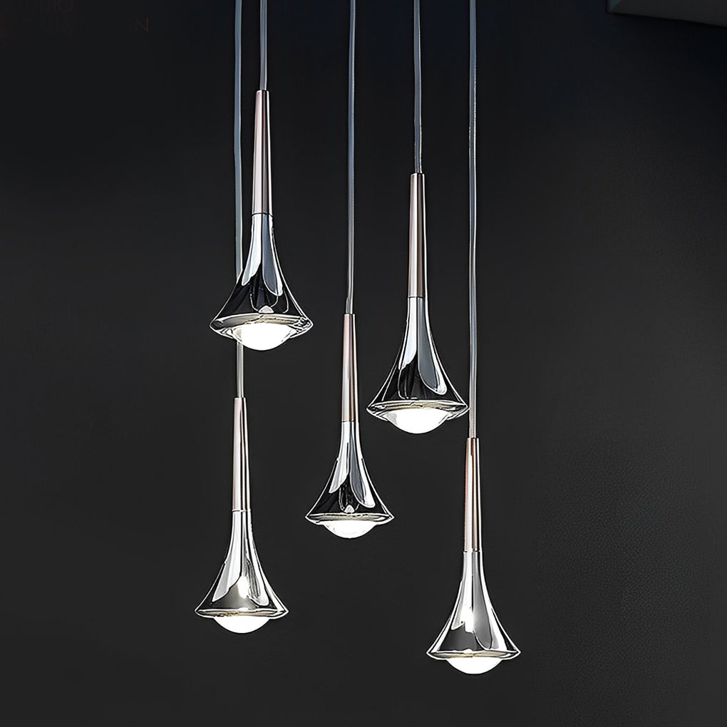 LumiDrop Nordic Design Pendant Light | Drop Shape | Elegant LED Light for Dining Room & Living Room | In Black, Gold & Chrome