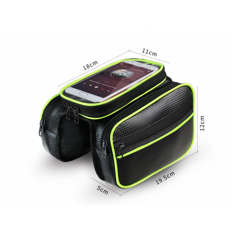 Mountain bike bag with waterproof touchscreen
