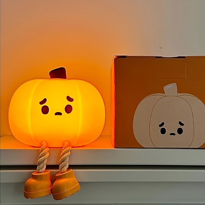LED night light in the shape of a pumpkin, USB rechargeable