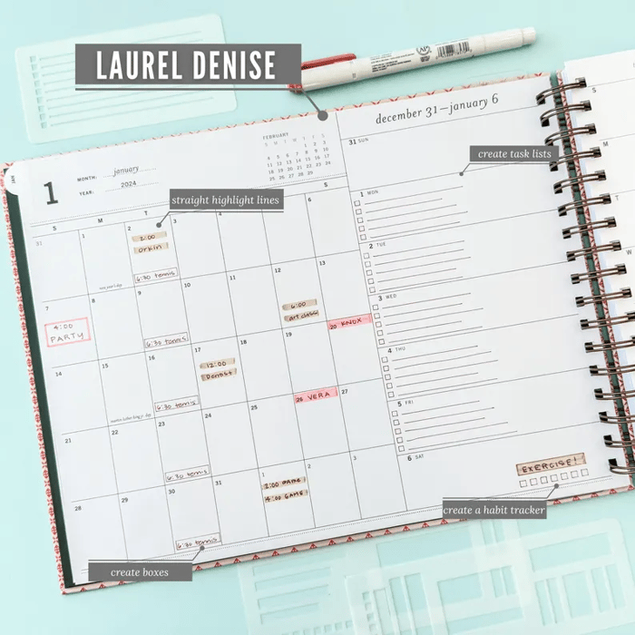 Journal Stencil Set | Reusable Mylar Templates | Bullet Planner & Scrapbook Accessories