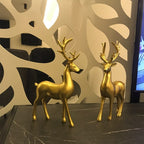 Golden Couple Deer Figurines