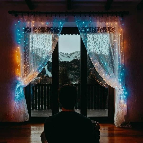 LED Rainbow Curtain Lights — Color Changing Waterproof Decoration