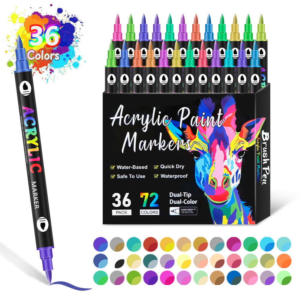 Double-sided acrylic paint marker – Multi-surface art pen with vibrant colors