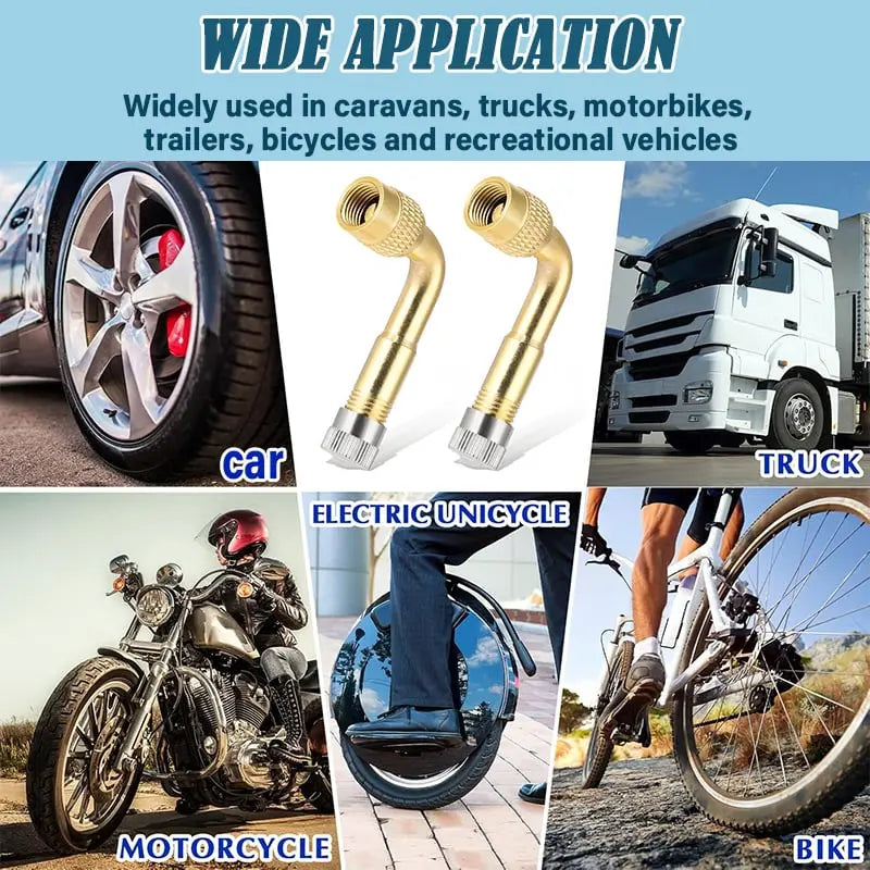 Angled Brass Valve Extensions for Vehicles