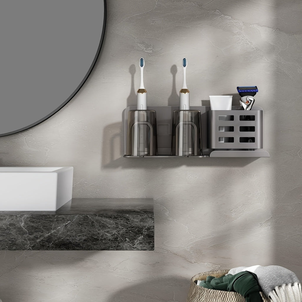 BristleHub Wall-Mounted Electric Toothbrush Holder – Aluminium Bathroom Organiser with Drainage Holes