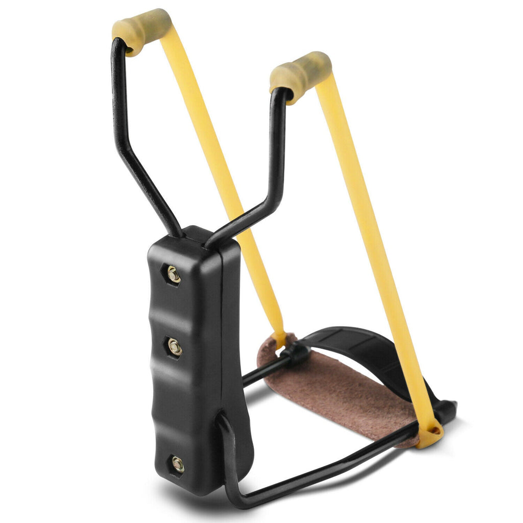 Collapsible slingshot for the wrist.