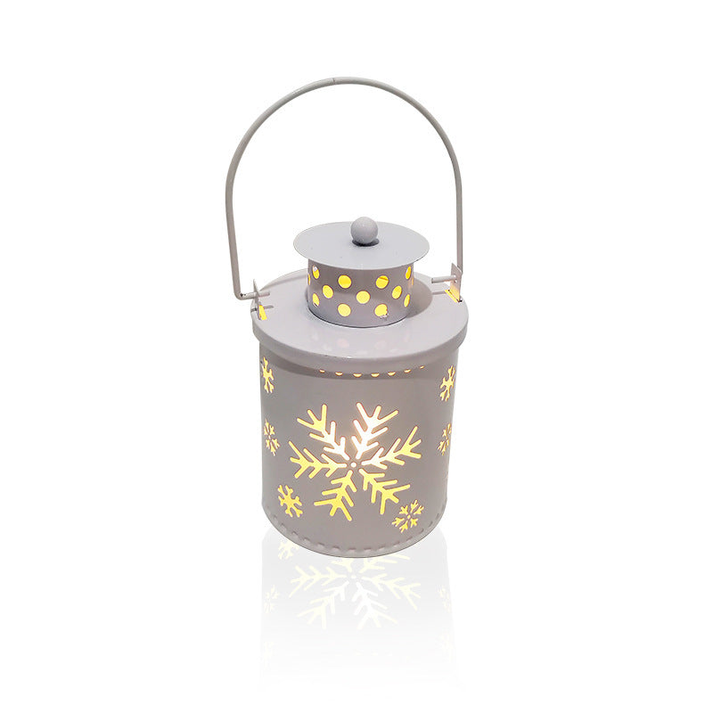 Electronic Christmas Candle with Flickering LED Light – Decorative Iron Candle Holder for Indoor