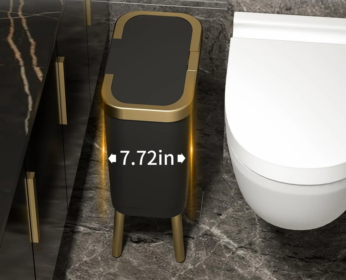 GoldenSlim Modern Trash Can with Lid