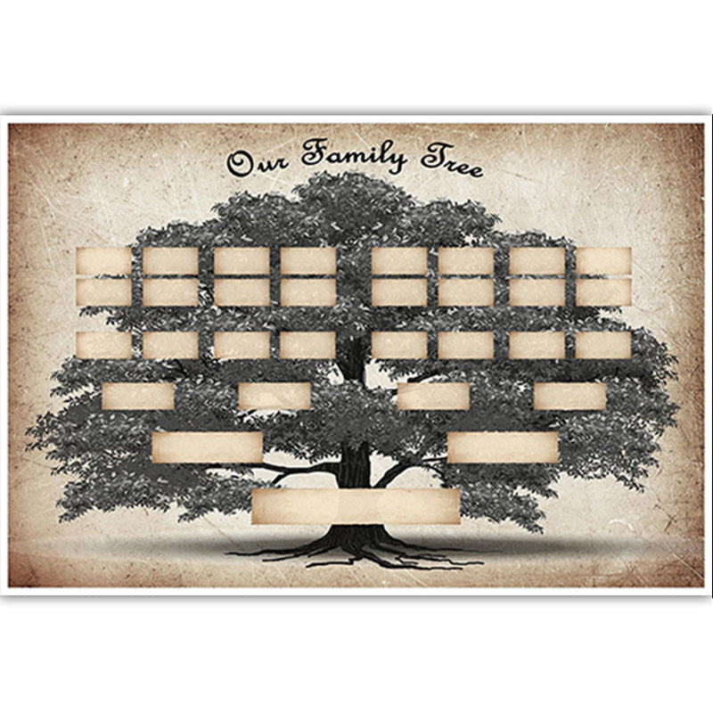 Family Tree Genealogy Diagram on Canvas