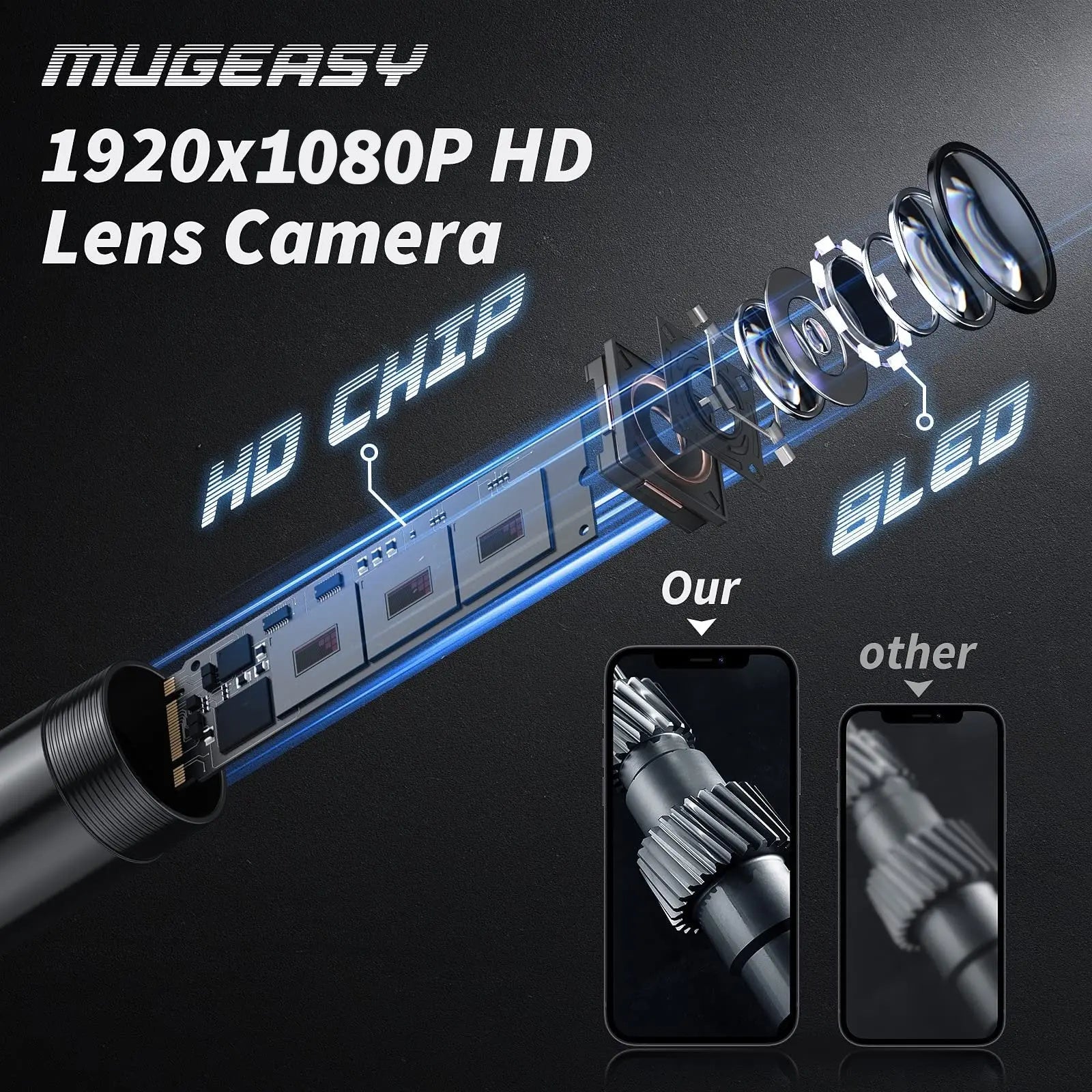 HD Inspection Endoscope Camera – Waterproof with Adjustable LED Light