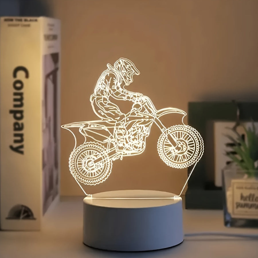 MotoLamp - 3D LED Night Lamp Motocross Theme
