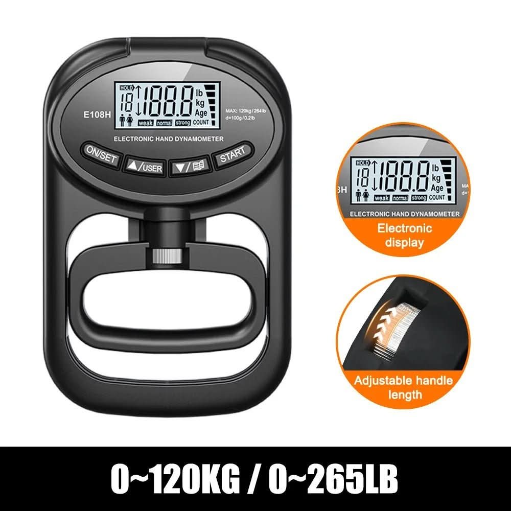 Precise hand-held measuring device for grip force measurement up to 120 kg