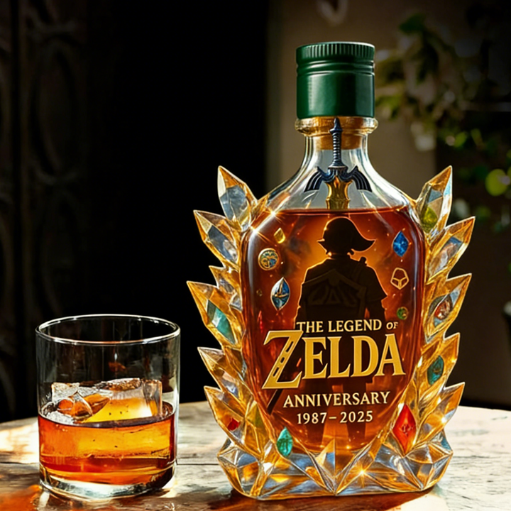 The Dazzling Legend Of Zelda 38th Anniversary 1987-2025 Whisky Bottle - A Masterpiece in Crystal & Spirit
