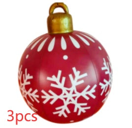 Inflatable Christmas Ball Outdoor Decoration 60cm – Weather Resistant PVC Christmas Decoration